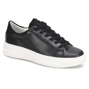 Sofft Fianna Black Leather Sneakers Sz 9 w/ White Soles for Fashion & Comfort